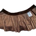 ZARA  brown faux leather pleaded snap front skater style skirt! Photo 11