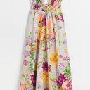 H&M NWT  V Neck Linen Blend Floral Maxi Dress Size S Photo 2