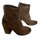 ma*rs èll Chocolate Brown Distressed Leather Block Heel Ankle Bootie 9.5/39.5 Photo 11