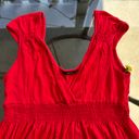 Soprano Surplice Sleeveless Casual Mini Summer Sun Dress in Red - Size Medium Photo 1