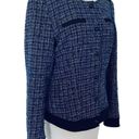 Tommy Hilfiger  Blue Black Button Snap Front Tweed Suit Jacket Blazer Jacket 10 Photo 2