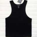 Forever 21 Cropped Ribbed Tank Top in Black Photo 1