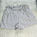 ZARA  White and Black Striped Paper Bag Shorts Photo 1