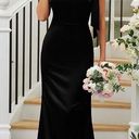 Hebeos Black satin bridesmaid Dress - One Shoulder  Photo 0