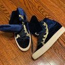 Alexander McQueen Blue Velvet Hightop Sneakers Photo 0