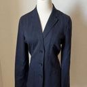 Vince ‎ Womens Woven Notched Collar Button Up Blazer Jacket Navy Blue Size 8 Photo 0