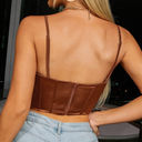 Draped Collar Satin Corset Cami Top Photo 2