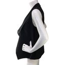 Vince  Womens XS Felted Vest Cardigan Sweater Lambskin Trim Cascade Collar Black Photo 4