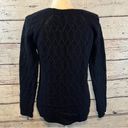 Tahari  Wool Cashmere Blend Cable Knit Crewneck Sweater Navy-XL Photo 1