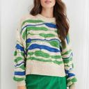 Aerie  Intarsia Crew Wool Blend Over Sized Sweater Ballon Sleeves Photo 0