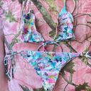 vintage y2k multicolor bikini set watercolor pattern strappy Photo 7