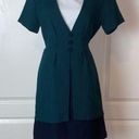 Vintage Blue 80s  & GREEN GINGHAM PREPPY OFFICE DRESS Photo 0