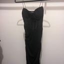 Pretty Little Thing - black mesh ruched cups Croset strappy midi dress Photo 5