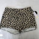 Amuse Society Shoreline Beige Leopard Print Cut Off Denim Shorts Photo 5