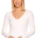 Susana Monaco  Essential V Neck Long Sleeve Top NWOT size medium white Photo 3