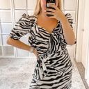 NEW THE ATTICO PAT ZEBRA PRINT MINI DRESS Size M Photo 1