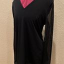 Carmen Marc Valvo NWT Carmen Marco Valvo V Neck Mesh Long Sleeve Blouse Top Photo 1