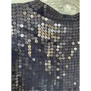 DKNY  Sequin Long Sleeve Sheer Silk Blend Blouse Blue Size S Photo 2