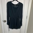 Free People  black dahlia long sleeves chiffon swiss dot mini dress size large Photo 3