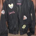 Love Tree Black Colored Embroidered Patches Bomber Jacket Photo 3