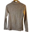 BeachLunchLounge  Shaylah Gray & Tan Leopard Print Mock Neck Sweater Womens Small Photo 0