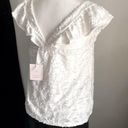 LC Lauren Conrad New Lauren Conrad Women’s Burnout Ruffle Shoulder V-Cut Back Strap Tank Top Photo 4