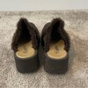 Lower East Side  Vintage 90s Leather Suede And Faux Fur Chunky Platform Clogs Photo 2