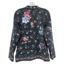 Denim & Co  (M) VINTAGE 90s Womens Black Floral Embroidered Button Up Jean Jacket Photo 1