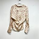 ZARA  Women Ivory Floral Satin Long Sleeve Button Down Shirt Size XS NWT Photo 1