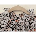 Roommates  Floral Petal Sleeve Cinched High Collar Blouse Top Women's Sz S Photo 2