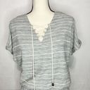 The Vanity Room  Women's Textured Knit Lace Up Dress Gray Size M NWT Photo 1