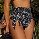 dippin daisy's swimwear Dippin’ Daisy’s Grace High Waisted Side Tie Black Floral Bikini Swim Bottoms Photo 0