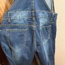 Boutique #200 T blue, jean distressed overalls, size juniors, medium Photo 6