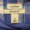 L.L.Bean  Blue Plaid Skirt Short Pencil Favorite Fit Preppy Striped Size 6 Photo 2