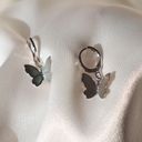 Boutique Silver Butterfly Huggie Earrings  Photo 0