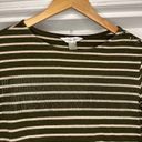 Christopher & Banks Christopher Banks green striped 3/4 sleeve t shirt - Large Photo 3