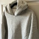 Abercrombie & Fitch YPB Abercrombie neoKNIT Size Med Popover Cropped Hoodie Sweatshirt Light Grey Photo 6