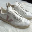 VEJA White and Babe Pink V-12 Sneakers Photo 0