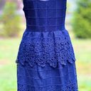 Alya  Blue Lace Tiered Dress Junior's Size Medium Photo 11