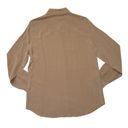 Equipment NWT  Earl in Camel Silk Pleating Button Down Shirt L $258 Photo 4