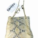 DKNY NEW  Gold Leather Python Snakeskin HANDBAG Convertible Crossbody Chain Purse Photo 0