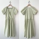 Madewell  Short Sleeve Plaid Tie-Waist Midi Dress Green/White Size XS NWT Photo 4