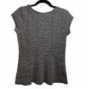 Tahari  Gray Peplum Short Sleeve Top Photo 3