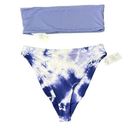 Daisy NWT Dippin 's Baja Tie Dye Purple White Bikini Bandeau High Waist Cheeky XL Photo 0