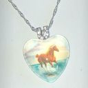 Twisted Silver Tone Horse CZ Rhinestone Pendant Cowboy Western  Chain Necklace Photo 0