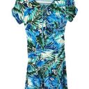 Lindy Bop Fit & Flare Dress Floral Botanical Hawaiian Tropical Blue Green Small Photo 0