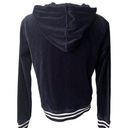 Betsey Johnson  Performance Velour Love Zip Up Hoodie, Navy Photo 5