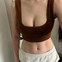 Free People Movement Square Neck Brown Tank Top Photo 2