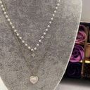 Love Pendant Double Collar Chain Necklace Photo 0