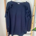 Daisy  Rae ruffled navy top size small Photo 0